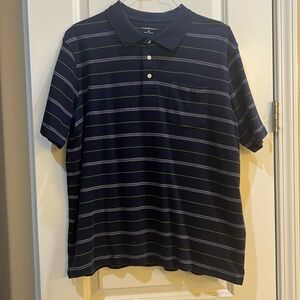 Croft&Barrow Men's XL polo shirt. Navy blue with green and white stripes.